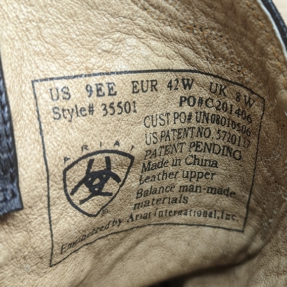 Ariat Heritage Roper Boots Men's 9 EE Western Black Rancher Cowboy Gently Worn. - Picture 10 of 11